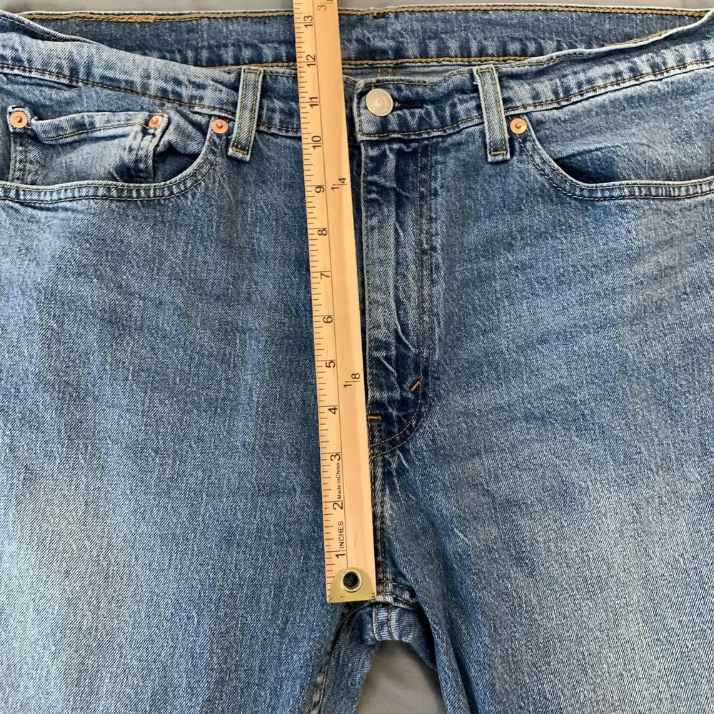 Levis 505 Jeans Mens 36x34 Blue Medium Wash Regular Fit Straight Denim Nice Fade